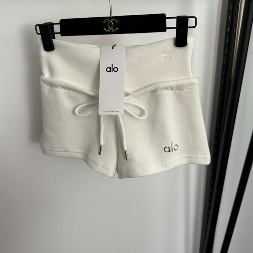 Loewe White and Black Logo Letter High-Waist Sports Shorts