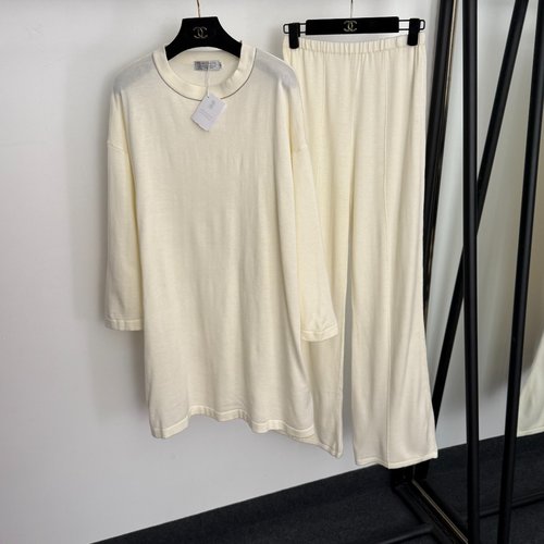 Loewe Knit Suit with Beaded Collar in Multiple Colors