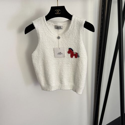 Hermes New Arrival: Cute Horse Embroidery Knitted Vest in Various Colors