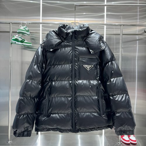 Prada Premium Down Jacket with Classic Logo, High Warmth