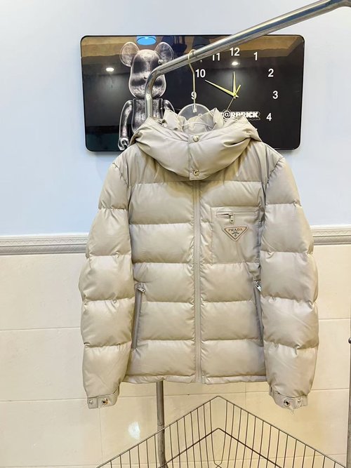 Prada Premium Down Jacket with 90% Down and Three Labels