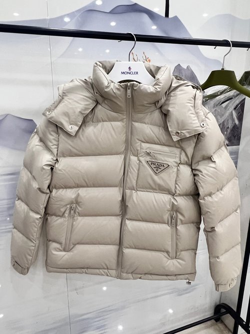 Prada Premium Down Jacket with 90% Down and Classic Logo