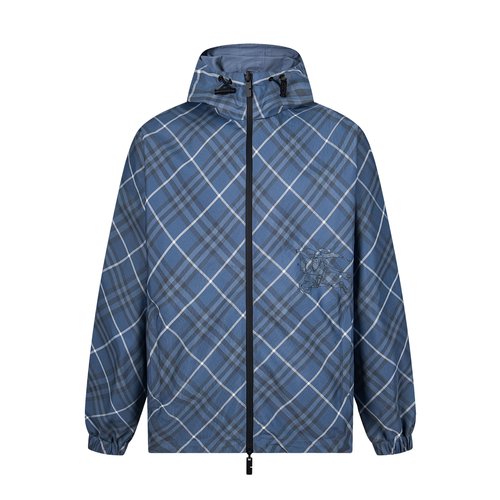 Burberry Lightweight Hooded Checked Horse Double-sided Coat