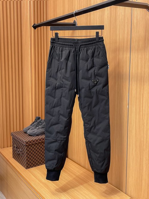 Prada Thickened Warm Down Pants for Outdoor Use