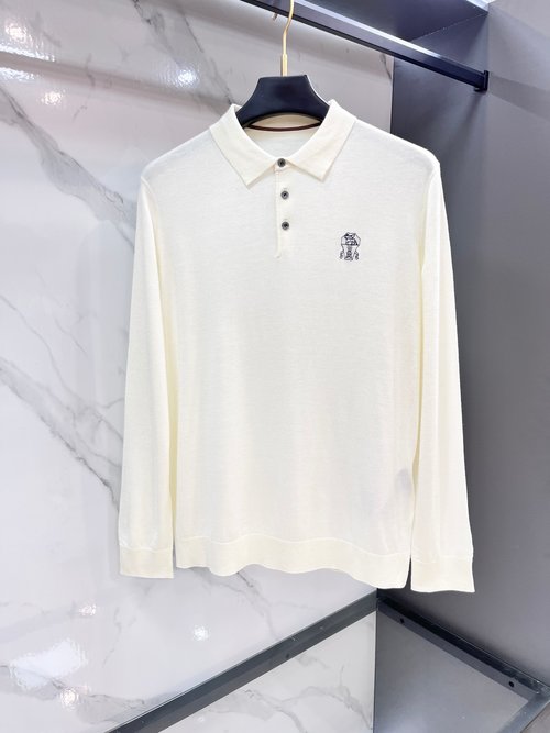 Brunello Cucinelli Comfortable Knit Sweater with Noticeable Logo