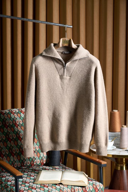 Loro Piana Luxurious Cashmere Half-Zip Sweater in Classic Colors