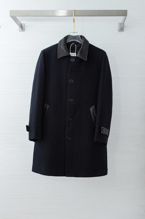 Burberry Minimal Long Wool Blend Overcoat with Classic Style