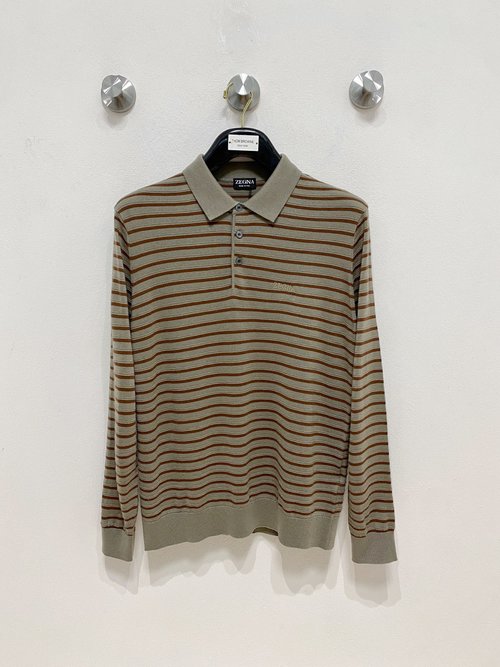 Zegna Classic Solid Knit Polo Shirt, Soft and Breathable