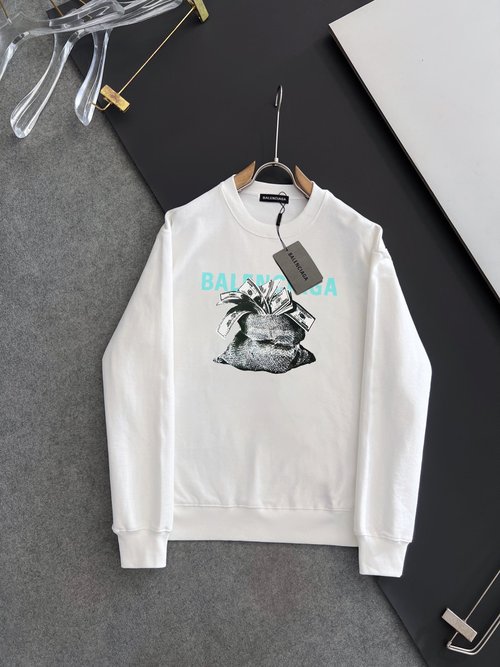 Balenciaga Fleece Lined Round Neck Sweatshirt