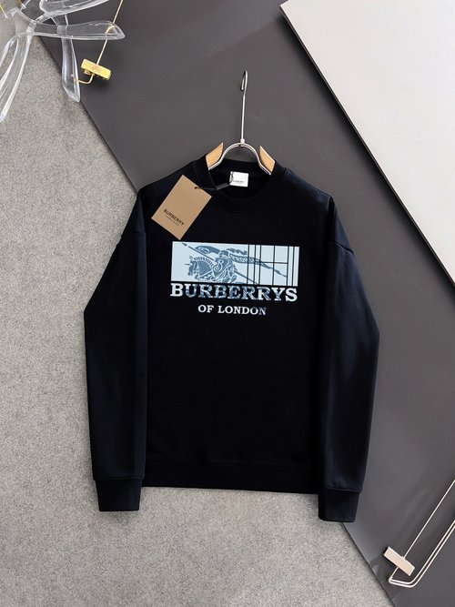 Burberry Long Sleeve Fleece Hoodie with Digital Print