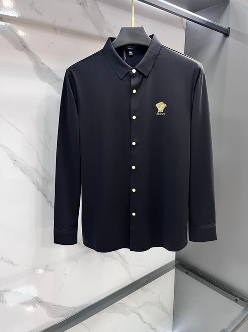 Versace Custom Breathable Collared Long-Sleeve Shirt