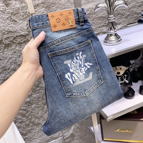 Louis Vuitton Authentic Custom Logo Heavy Denim Jeans