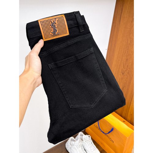 Yves Saint Laurent High-Elastic Straight Jeans with Premium Wash