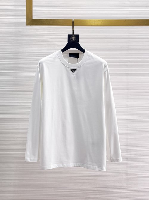 Prada High-quality Long-sleeved T-shirt with Sorona Material