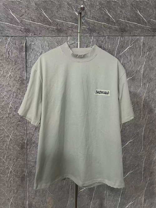 Balenciaga Vintage Abraded T-Shirt with 3D Tape Design