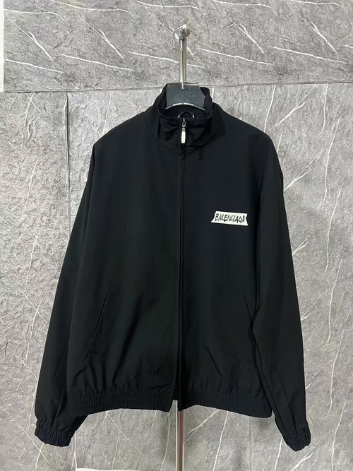 Balenciaga Tape Type Distressed Denim Jacket with 3D Lettering