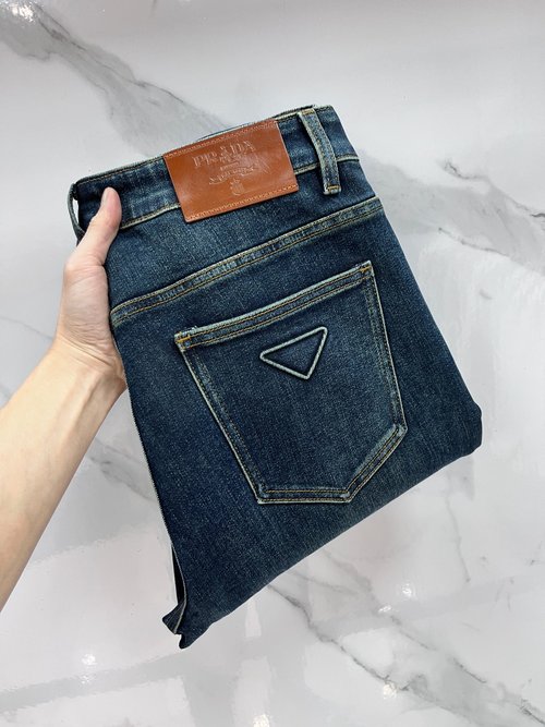 Prada Premium Custom Denim Jeans with Exquisite Craftsmanship