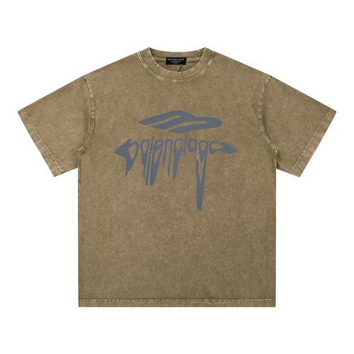 Balenciaga Cotton Short Sleeve T-Shirt with Print