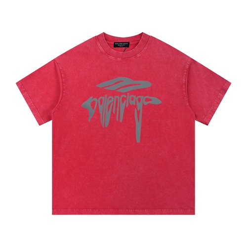 Balenciaga Cotton Short Sleeve T-Shirt with Print