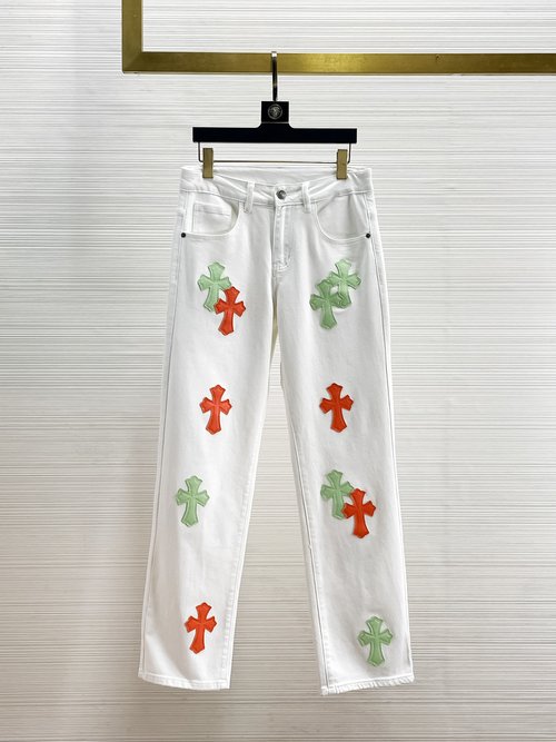 Chrome Hearts Patchwork High - Elastic Wash Jeans