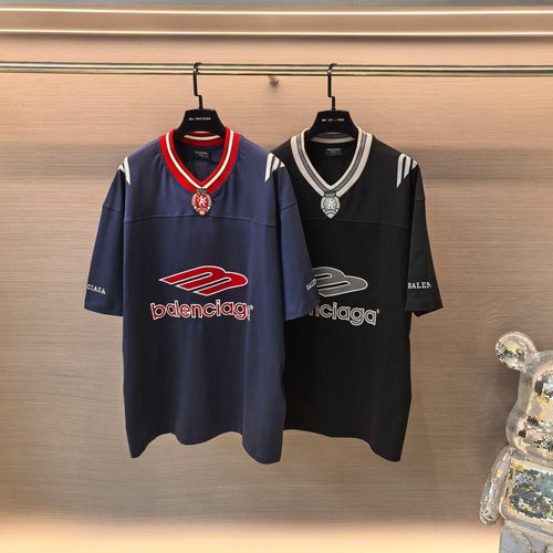 Balenciaga Football Series Badge Embroidered T-Shirt