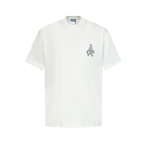 Prada 100% Cotton Loose Fit Solid Color Top