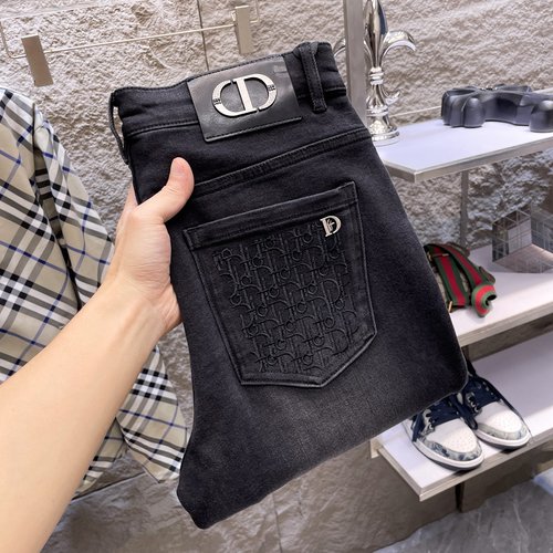 Dior Premium Denim Jeans Featuring High-Stretch Fabric