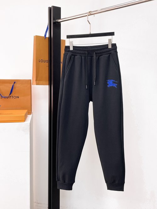 Burberry Top Replica Fleece-Lined Joggers with Embroidered Logo