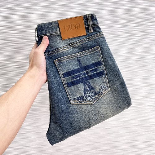 Dior Original Design Washable Jeans with Embroidery