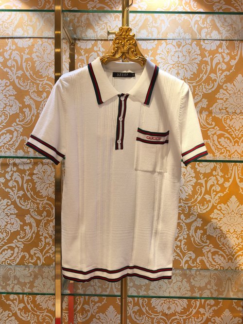 Gucci White Knitted Top with Letter Embroidery