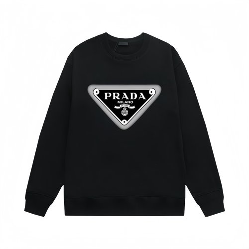 Prada Cotton Round Neck Sweatshirt with Soft Touch