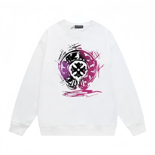 Chrome Hearts Cotton Round Neck Sweatshirt, Black & White