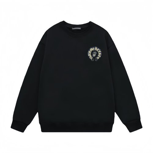 Chrome Hearts Cotton Round Neck Sweatshirt, Black & White