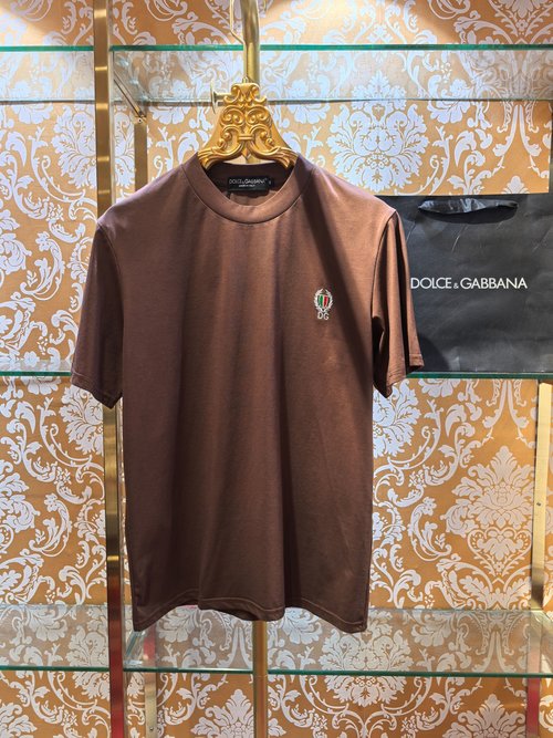 Dolce & Gabbana Soft Cotton T-Shirt with Collar Embroidery
