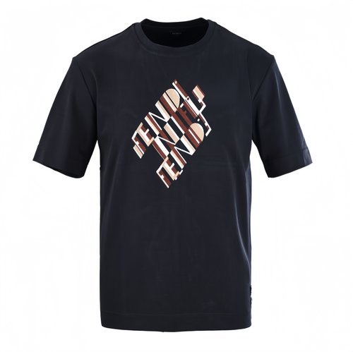 Fendi Cotton Short Sleeve T-Shirt in Black and White