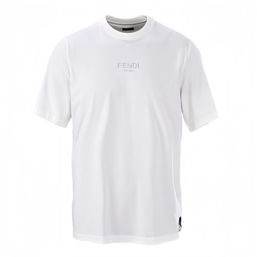 Fendi Cotton Short Sleeve T-Shirt in Black and White