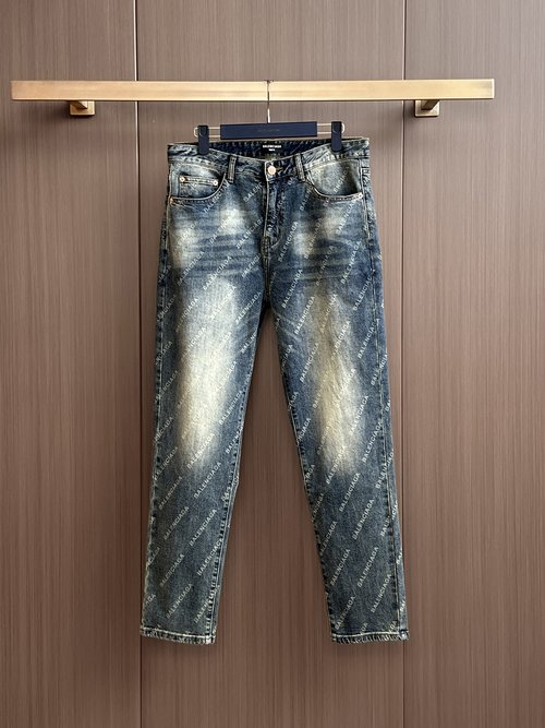 Balenciaga Distressed Jeans with Custom Logo