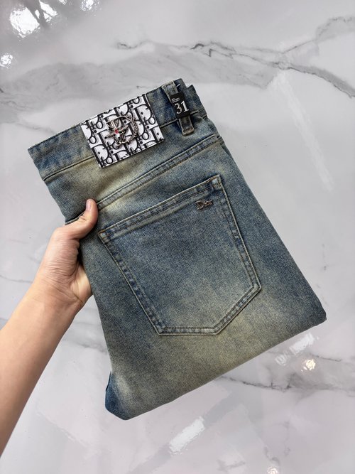 Dior Premium Customized Denim Jeans with Washing Effect