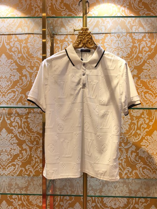 Louis Vuitton Knit Polo Shirt with Letter Jacquard