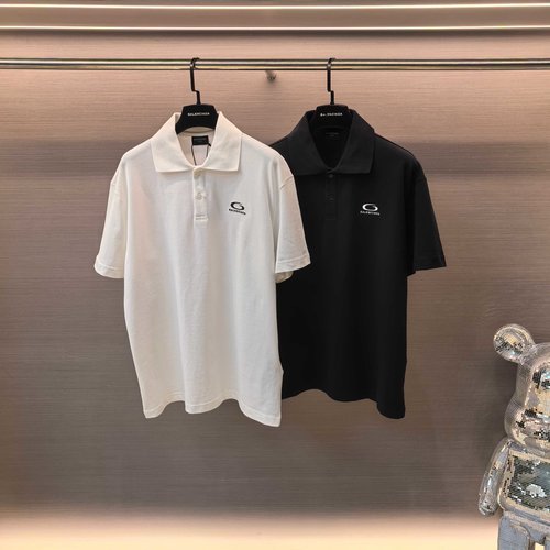 Balenciaga Loop Sports Icon Embroidery Short Sleeve Polo Shirt