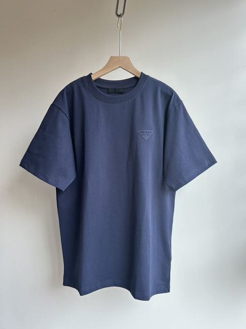 Prada Embossed Round Neck T-Shirt in Five Colors