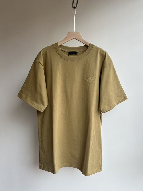 Prada Embossed Round Neck T-Shirt in Five Colors