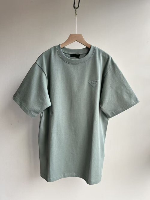 Prada Embossed Round Neck T-Shirt in Five Colors
