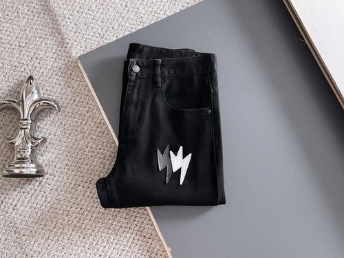 Chrome Hearts Patchwork Washed Jeans with High Elastic Fabric