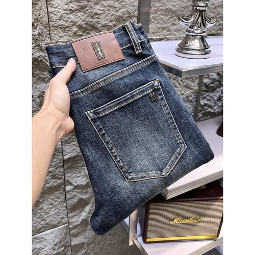 Boss High-Elasticity Jeans with Brand Design