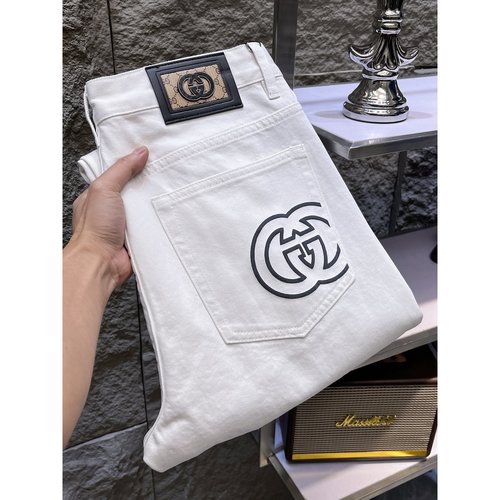 Gucci High-Elastic Jeans with Detailed Craftsmanship and Comfort