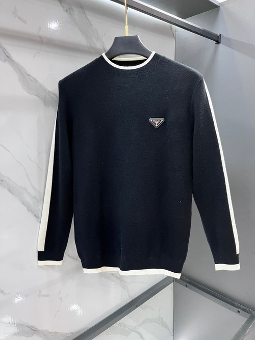 Prada Silky Wool Blend Sweater with Simple Elegance