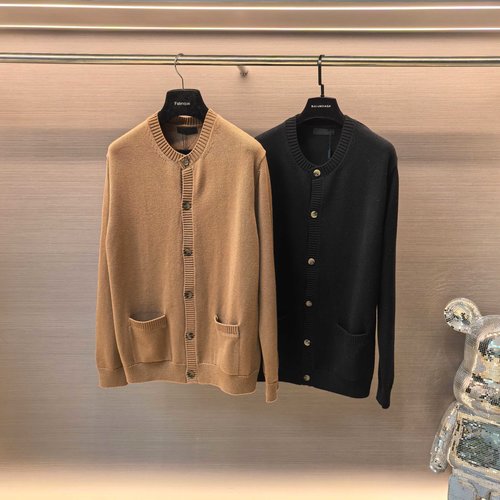 Prada Single-Button Knit Cardigan with Pockets