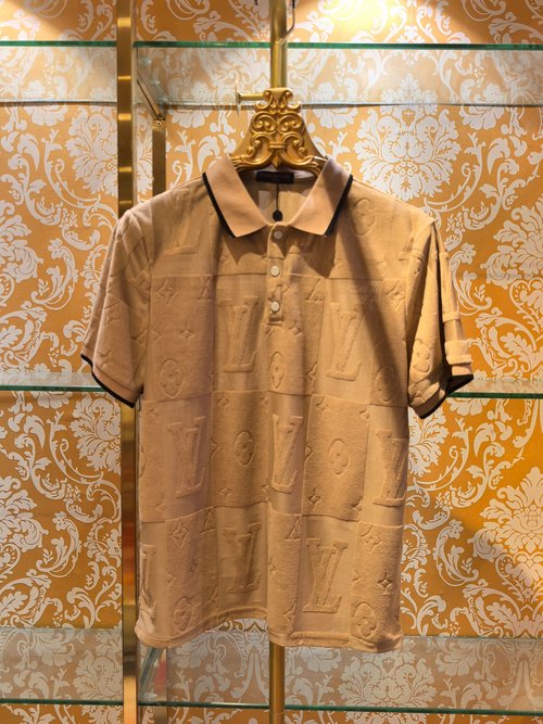Louis Vuitton DG Letter Embroidered Knit Polo Shirt