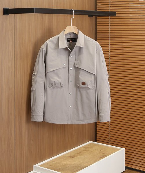 Loro Piana Comfortable Lapel Jacket with Leather Logo